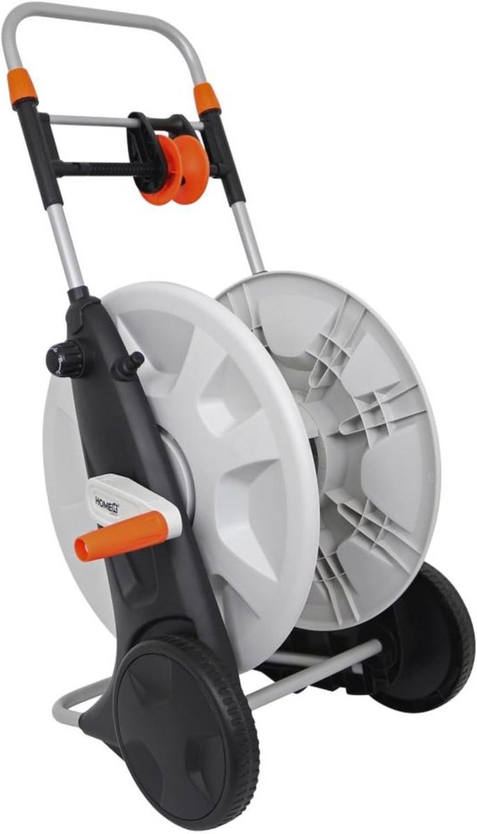 Slangwagen - Slanghouder - Tuinslang Opbergen - Verstelbare Hoogte - 50 m Capaciteit - Zwart