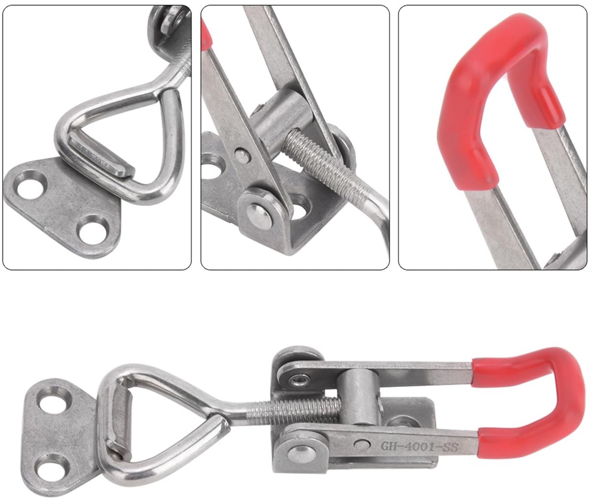 Dailygoods- Toggle Clamp 150kg Klemkracht - Roestvrij Staal - Verstelbare Beugel - Eenvoudige Installatie - Duurzaam - 2mm Dikte - Klem
