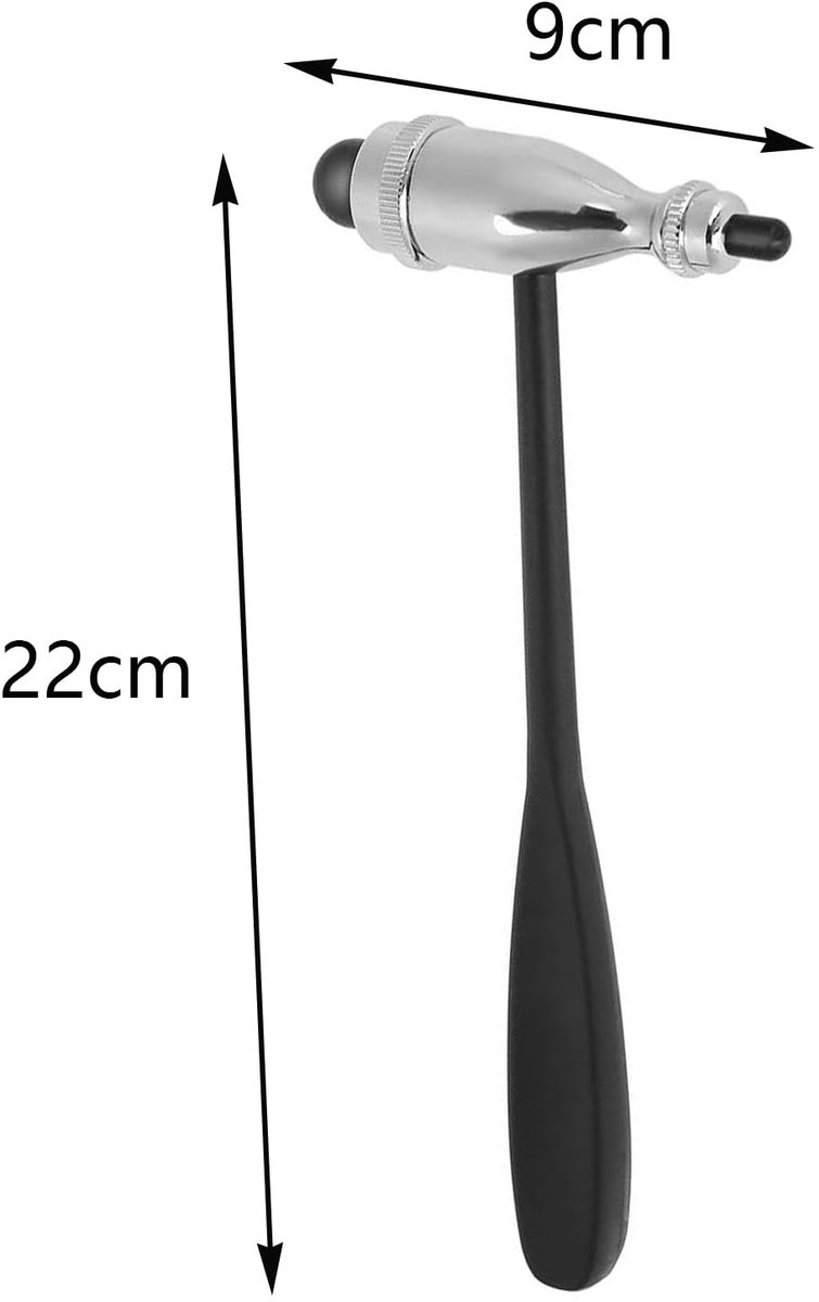 Dailygoods- Reflexhamer met dubbele kunststof kop - Medische Therapiehamer - Lichte Percussiehamer - Hoogwaardige Aluminiumlegering - Duurzaam en Praktisch - Diagnosehamer