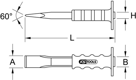 Voegbeitel met handbescherming 250x60mm ovaal — afbeelding 2