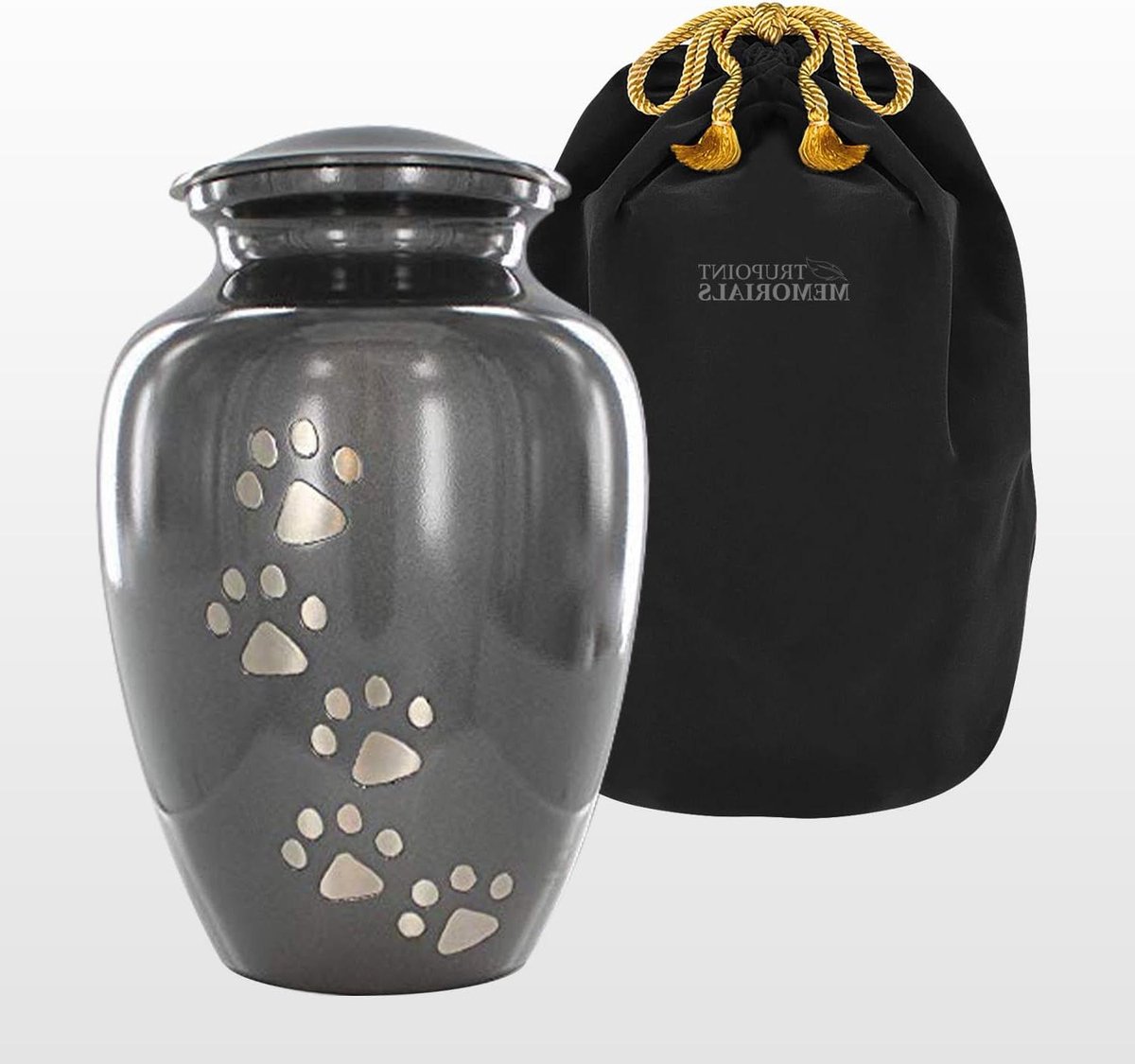 Huisdierurn Hond Kat - Gedenkurn As - Liefdevolle Rustplaats - Handgemaakt Aluminium - Tot 7.7 kg - Grijs