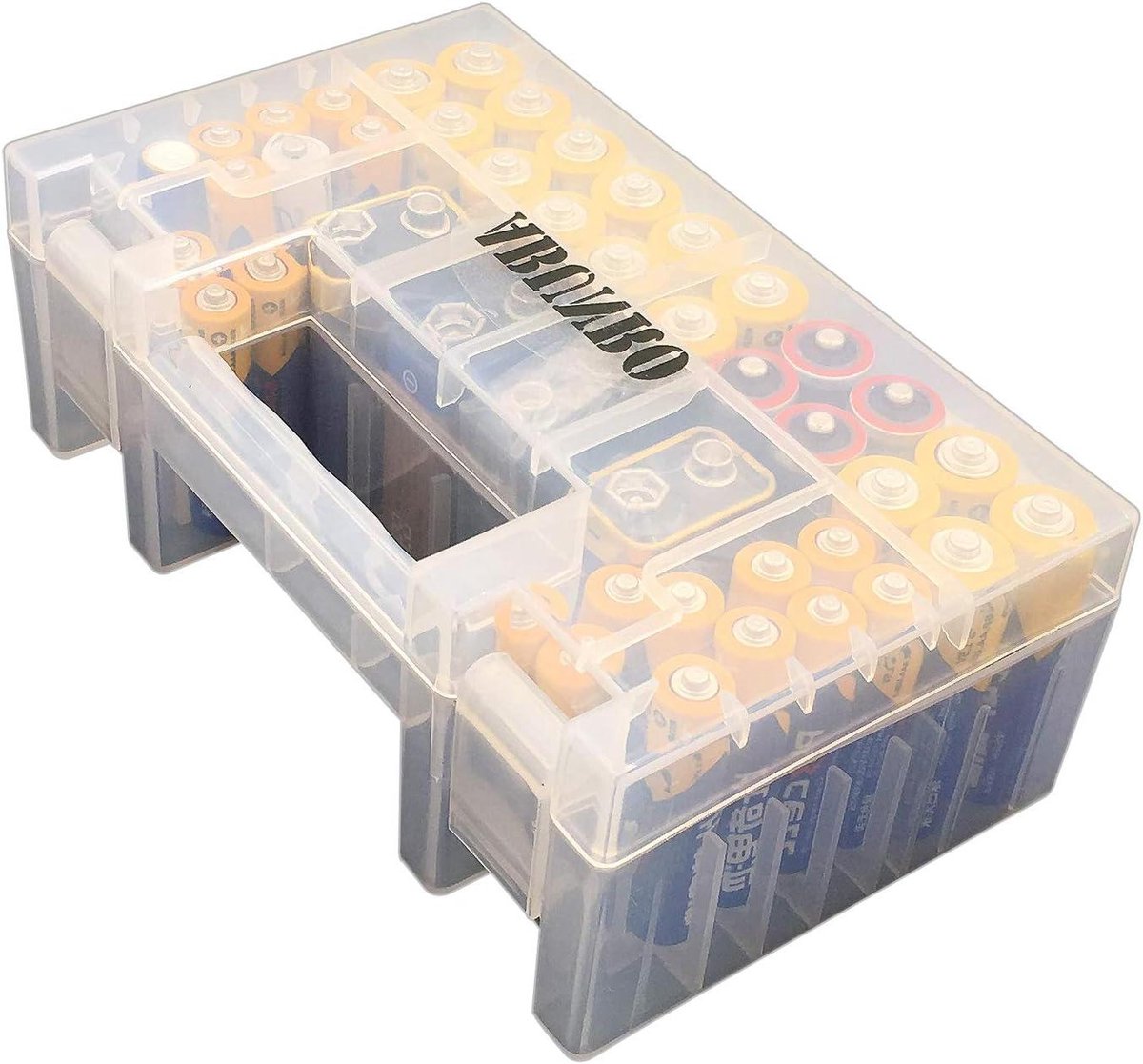 Batterij Organizer Opbergkoffer - Batterijhouder Doos - Batterijen Opbergen - Grote Capaciteit 60 Stuks