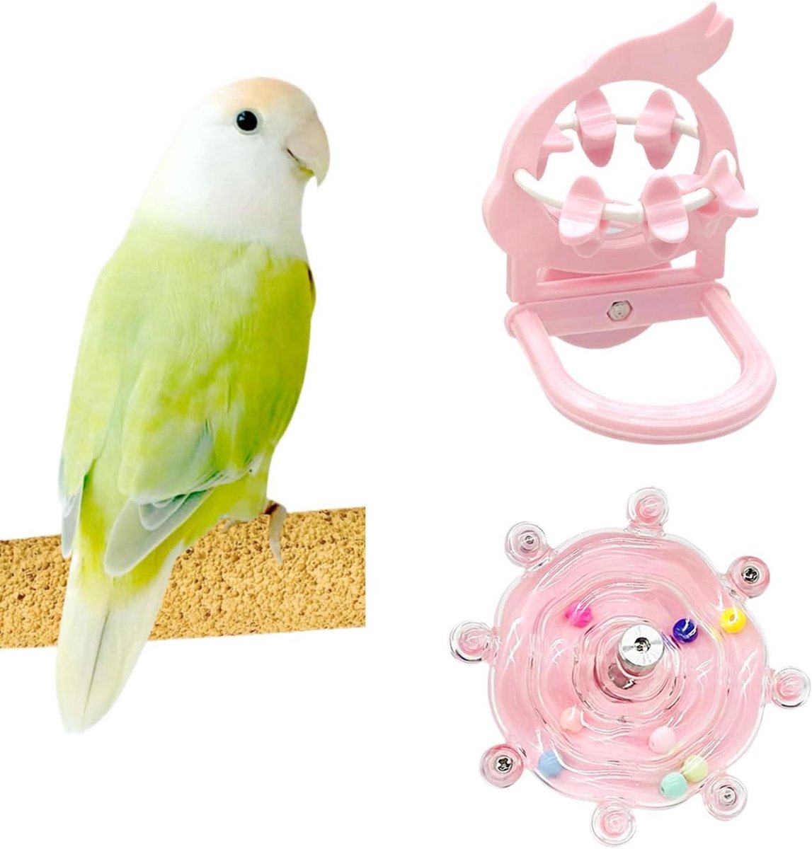Vogelspiegel met speelgoed - Vogelkooi accessoires - Verveling verminderen - Interactief en duurzaam ontwerp