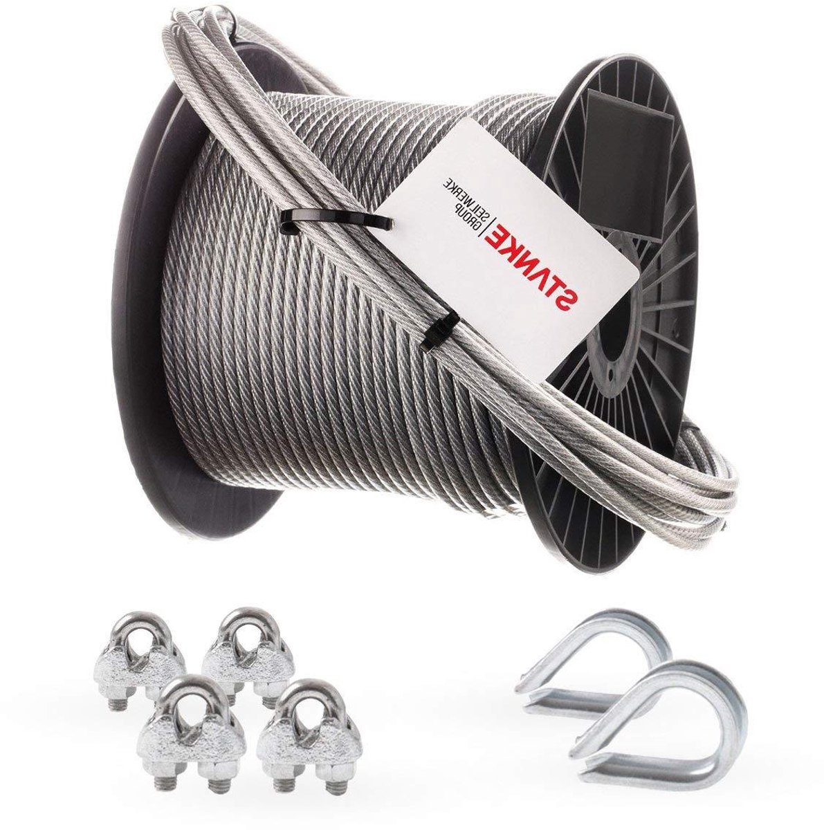 Gegalvaniseerd Staalkabel - Stalen Touw PVC - Trekken en Optillen - Thermisch Verzinkt - 200m 2mm - Zilver