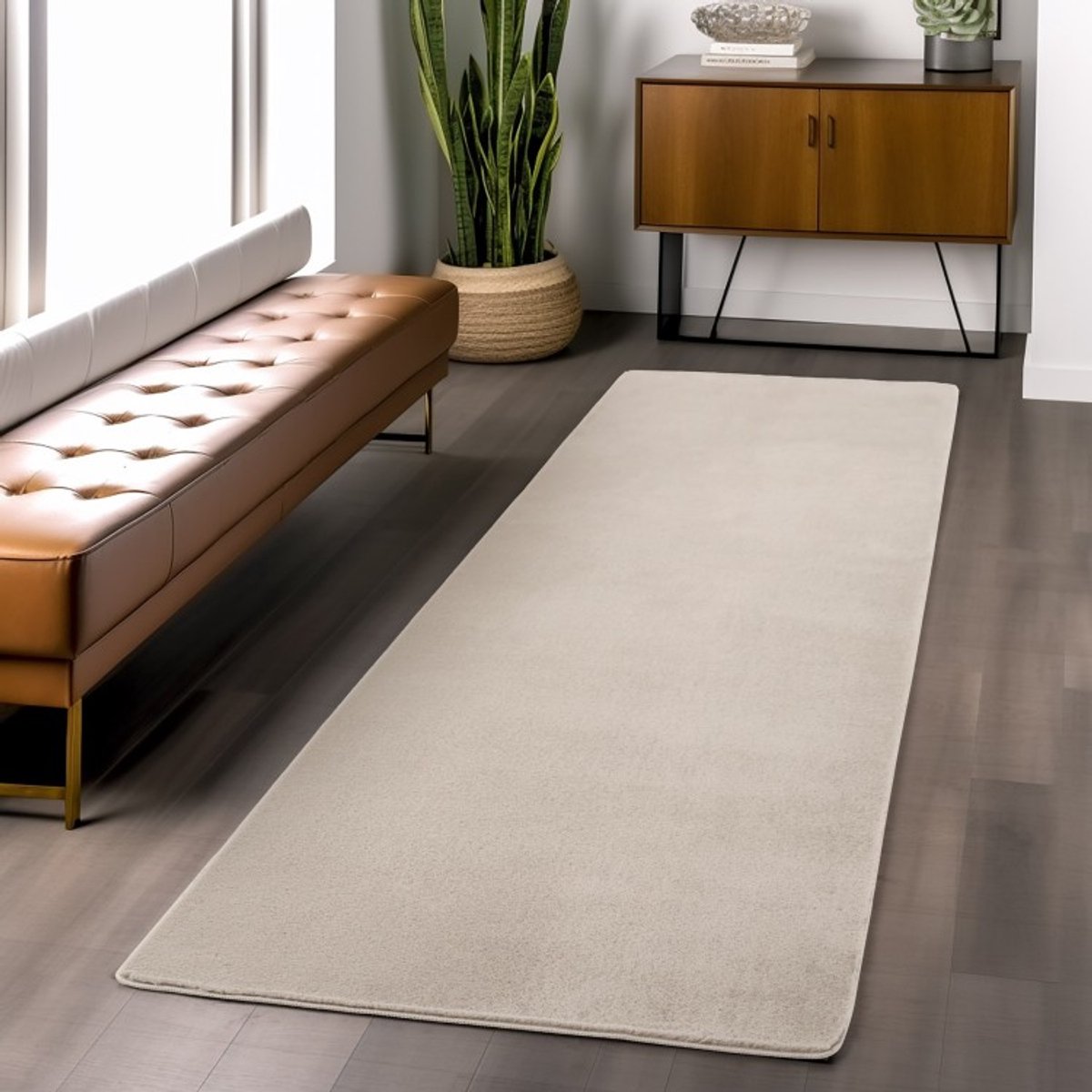 Crèmekleurig binnenkleed voor woonkamer en slaapkamer, antislip, geschikt voor dagelijks gebruik, zachte textuur 240x340 cm