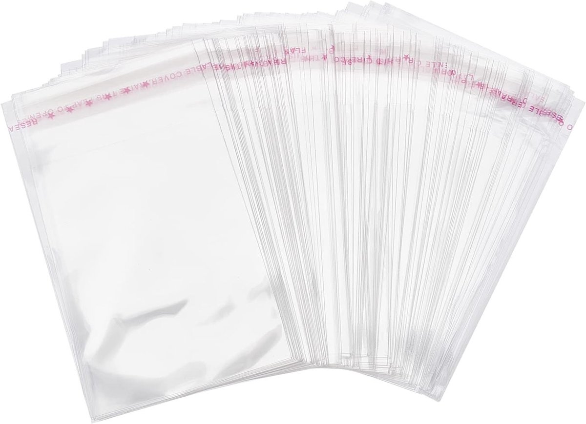 1000 Stuks Transparante Plastic Zakjes met Grip en Zelfklevende Sluiting - Stevige Opp Pouches 100×60mm voor Verpakking en Bewaring