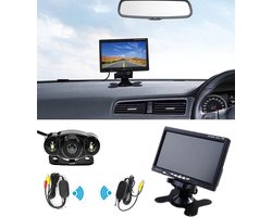 Achteruitrijcamera Kit - Parkeerhulp Camera - Veilig Parkeren - Draadloze Verbinding - 7 Inch Monitor - Zwart