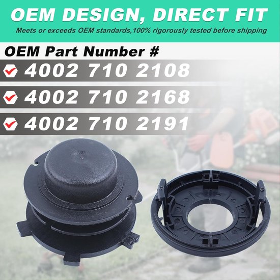 Geschikt voor 6-delige vervangende bosmaaierdraadset, kopspoel en beschermkap voor STIHL FS80 FS83 FS85 FS100 FS110 FS120 FS130 FS200 met veerbelaste draadtoevoeroog van Merkloos	 — afbeelding 3