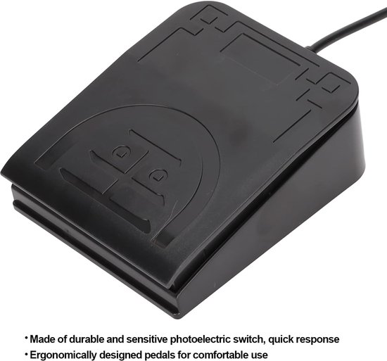 USB Voetpedaal - Toetsenbord Pedaal Computertoetsenbord - Functies Programmeren - Mechanische Schakelaar - 2m Kabel - Zwart — afbeelding 5