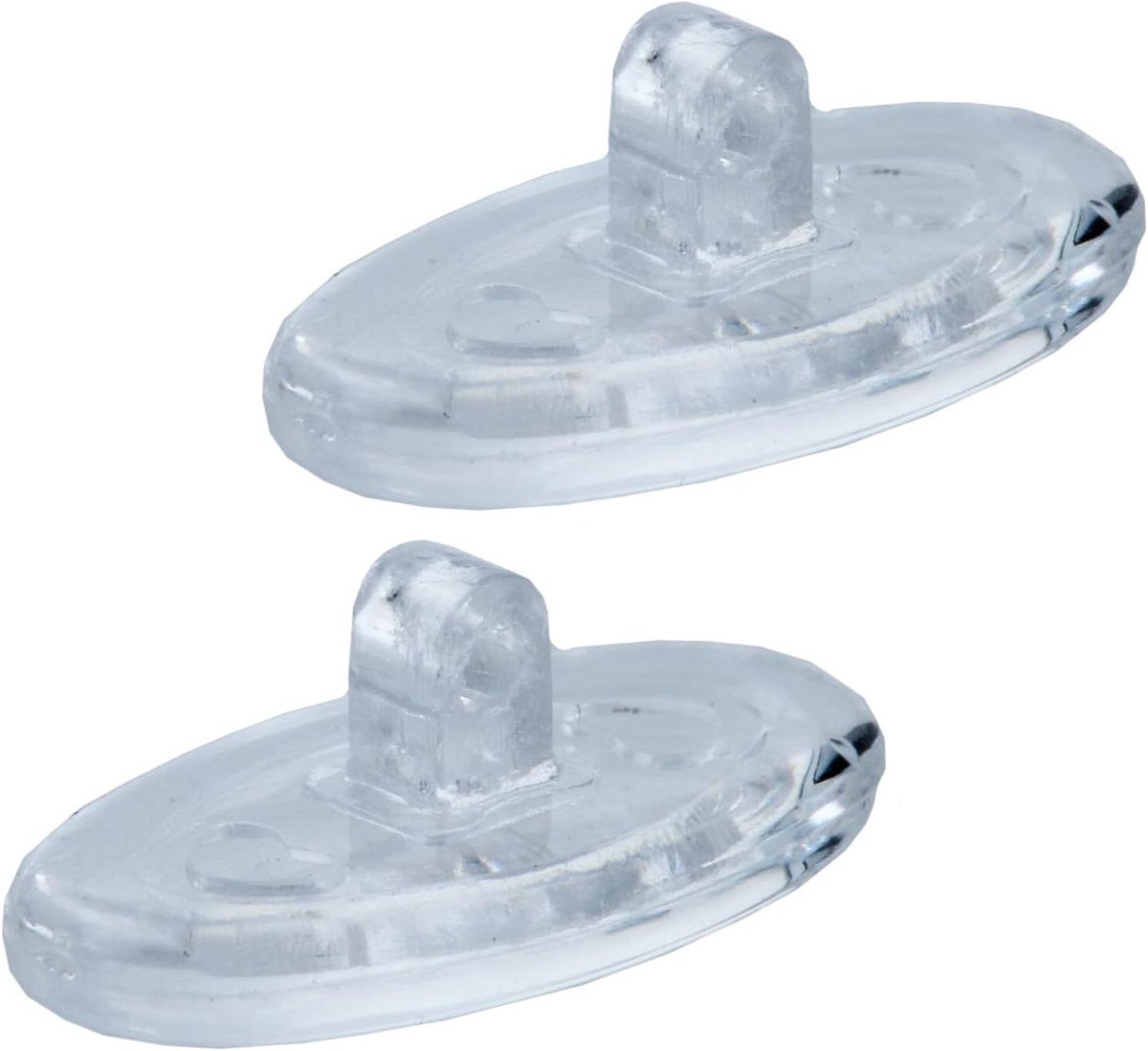 Ovale siliconen neuspads - Brilpads klikpads - Bril comfort verbeteren - Schroefmontage systeem - 13 mm - Transparant