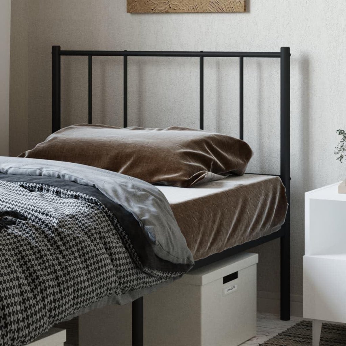 Hoofdbord Metaal - Hoofdeinde Bed - Bed Decoratie - Gepoedercoat Staal - 100 cm Breed - Zwart