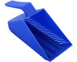 Aquarium Zand Schep - Vis Tank Schep - Aquarium Schoonmaken - Met Kleine Sleuven - 18 cm - Blauw
