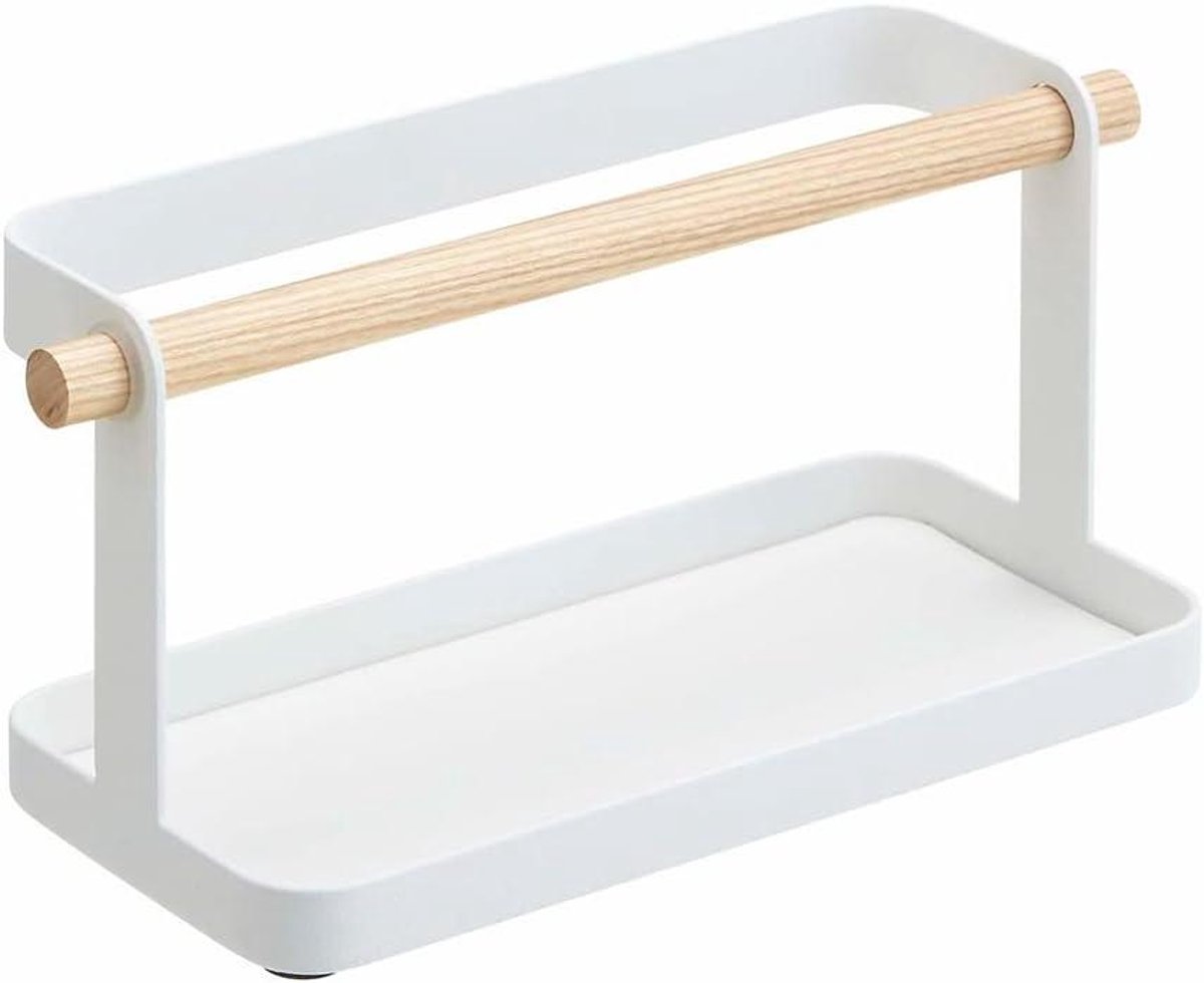 Tabletstandaard - Telefoonhouder - Bureau Organisatie - Houten Constructie - 10.5 cm Hoog - Wit