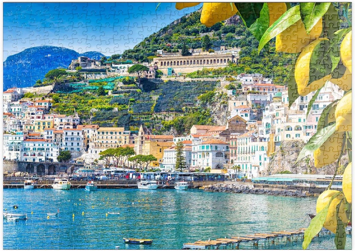 Legpuzzel Amalfikust - Landschap Puzzel - Ontspannen Vrije Tijd - Hoge Resolutie Print - 500 Stukjes - Multicolor