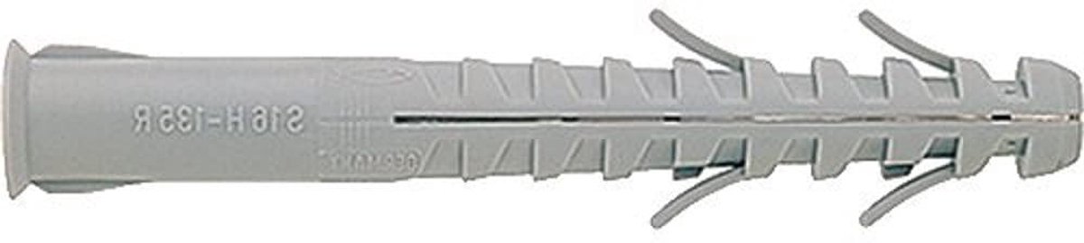 Bevestigingsschroef met huls - Plug met schroef - Montage in muren - Uitzettende vleugels - 16 x 160 mm - Zink