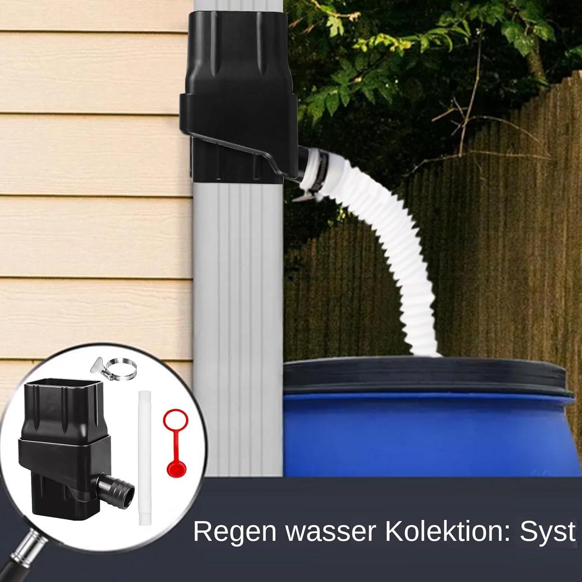 Regenwater Opvangsysteem - Regenton Vulautomaat - Water Besparen Tuin - Instelbaar Volume - Voor 2x3 Inch Buizen - Groen
