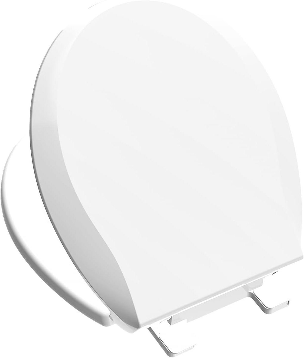 Toiletbril Rond - Toiletdeksel Langzaam Sluiten - Gemakkelijk Reinigen - Soft Close Scharnieren - 165 inch - Wit
