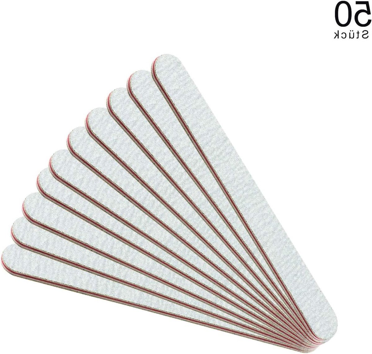 Nagelvijlen Set - Polijstvijlen Buffers - Nagels Modelleren - Dubbelzijdig 100/180 - 50 Stuks - Zebra