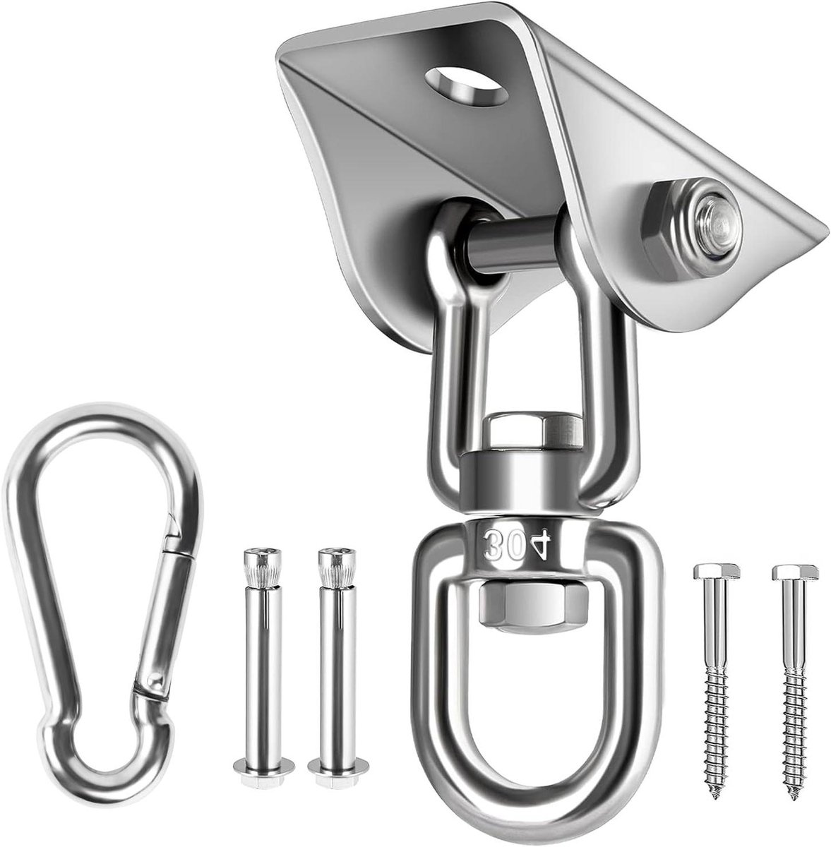 Schommelhangers - Hangset Haken - Veilig Ophangen - 360 Graden Draaibaar - 1200 Lbs Capaciteit - Zilver