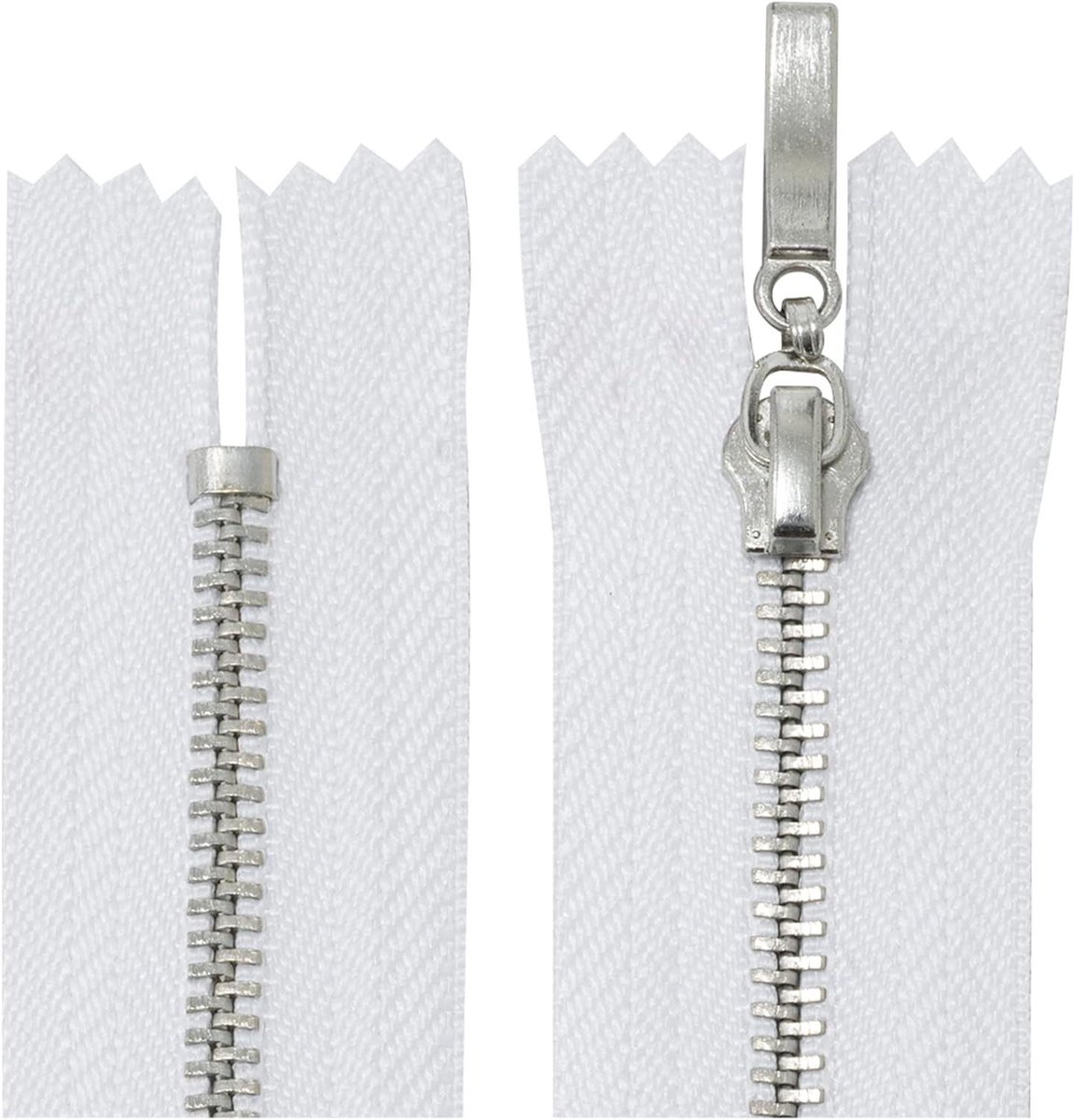 Ritssluitingen Set - Naairitsen - Kleding Repareren - Niet Scheidbaar - 12 cm - Wit