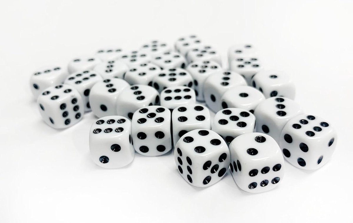 D6 Dobbelstenen Pack - Zeszijdige Dobbelstenen - Tafelspellen Spelen - Kleine Afgeronde Randen - 10mm - Ivoor