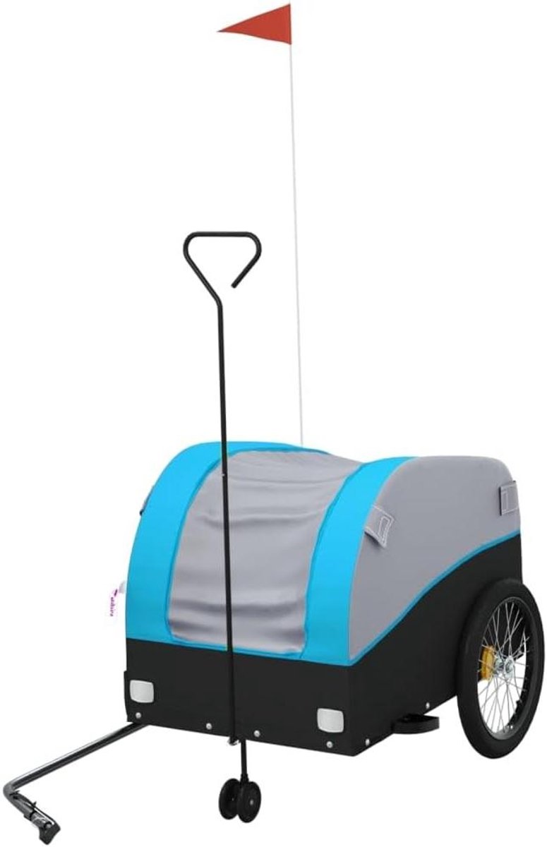 Fietskar - Fietskar en Buggy - Zware Goederen Vervoeren - Stevig IJzeren Frame - 45 kg draagvermogen - Zwart en Blauw