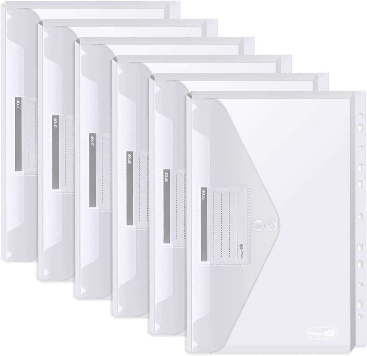 Uitbreidbare A4 Plastic Mappen, 20 Stuks Documentenfolders, 3D Bestandsmappen met 2 Knoppen, Perforeerde Mappen en Pocket File Jackets voor Thuis en Kantoororganisatie