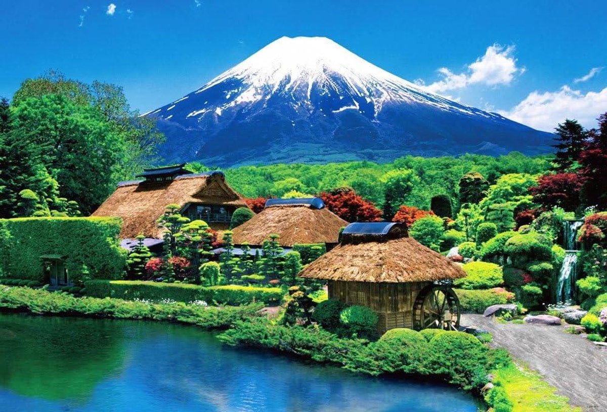 Fuji Legpuzzel - Werelderfgoed Puzzel - Ontspannen Tijd Verdrijven - Grote Afbeelding - 49x72 cm - Multicolor