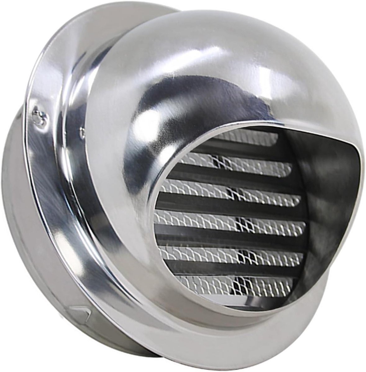 Roestvrijstalen Ventilatiekap Afzuigkap Rooster Verse Lucht Invoeren Halfbolvormig Regenbestendig 100 mm Zilver