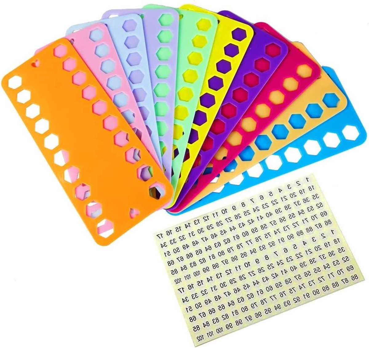 Borduurzijde Organizer - Draad Houder - Handwerk Projecten - Zeshoekig Gat Ontwerp - 10 Stuks - Mix Kleuren