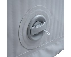 Opblaasbare Whirlpool 5 Personen Ø198 cm – ABTkantoor Luxe Spa HWC-N97 met 130 AirJets, Verwarming tot 40°C, PVC Gelamineerd, Binnen & Buiten Jacuzzi, Grijs/Blauw