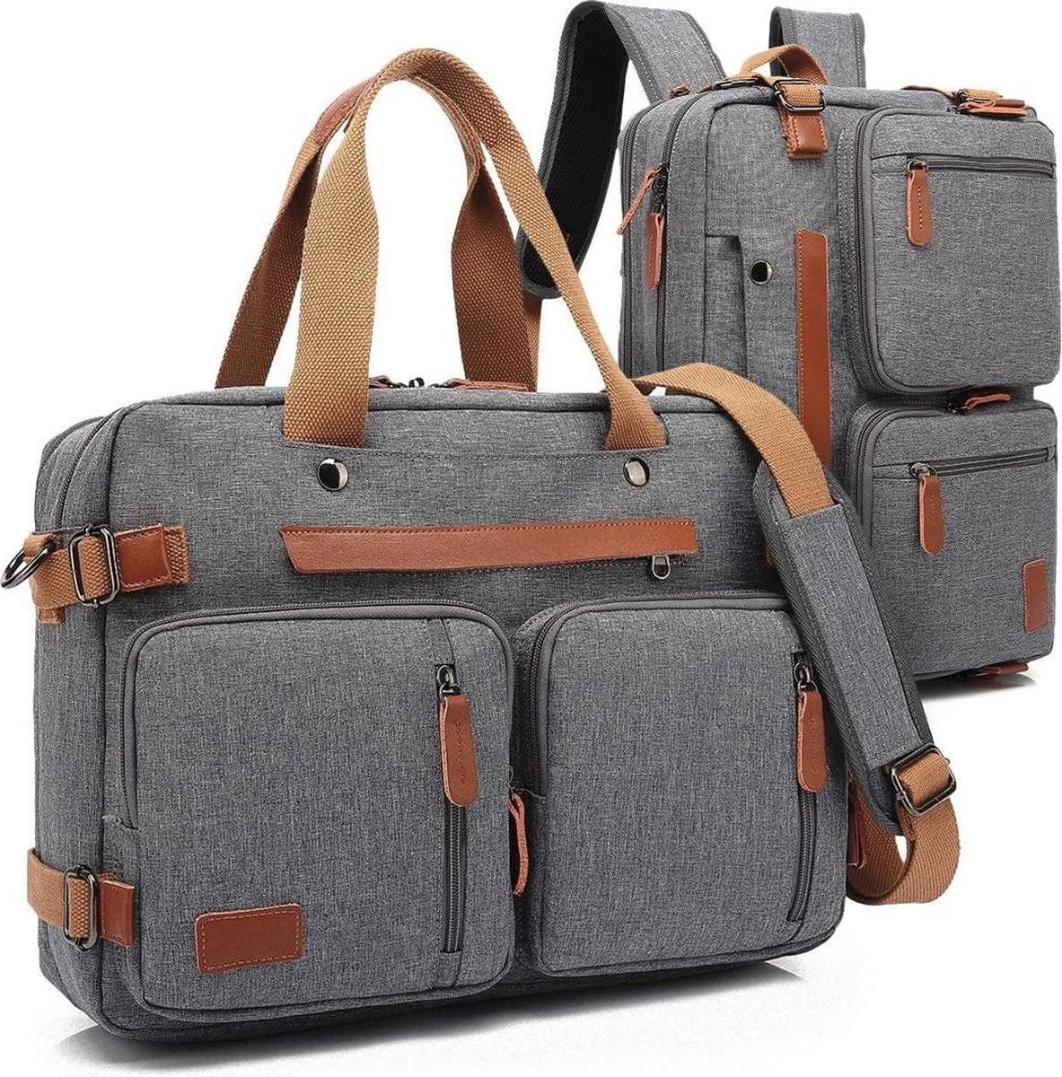 Laptoptas 2 in 1 - Laptop Rugtas Schoudertas - Veilig Transport - Veelzijdig Ontwerp