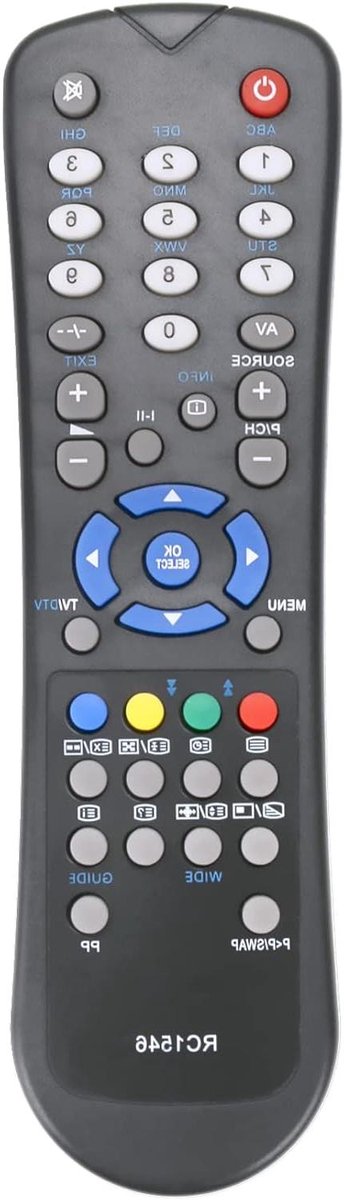 Afstandsbediening - Universele afstandsbediening - TV bedienen - Geen programmering nodig - 12 x 4 cm - Zwart