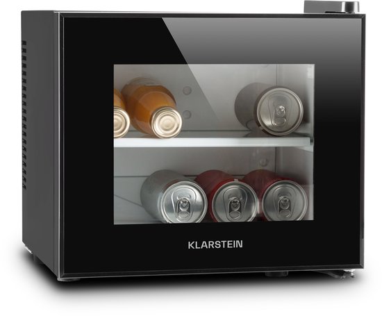 Klarstein Mini-Koelkast Frosty 10L 65W Zwart - Minikoelkast Drankkoeler Hotelkoelkast,8L 30 dB - voor Hotelkamer voor Kantoor voor Slaapkamer - LED-Binnenverlichting Glasdeur Stil - Mini Fridge - Kleine Koelkast - Compact Koelkast van Klarstein — afbeelding 5