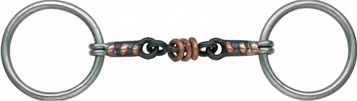 IJzer Koper Roller Snaffle - Paard Bitten Trenzen - Paardentraining Communicatie - Koperen Roller Speeksel Bevorderend - 12.7 cm - Zilver
