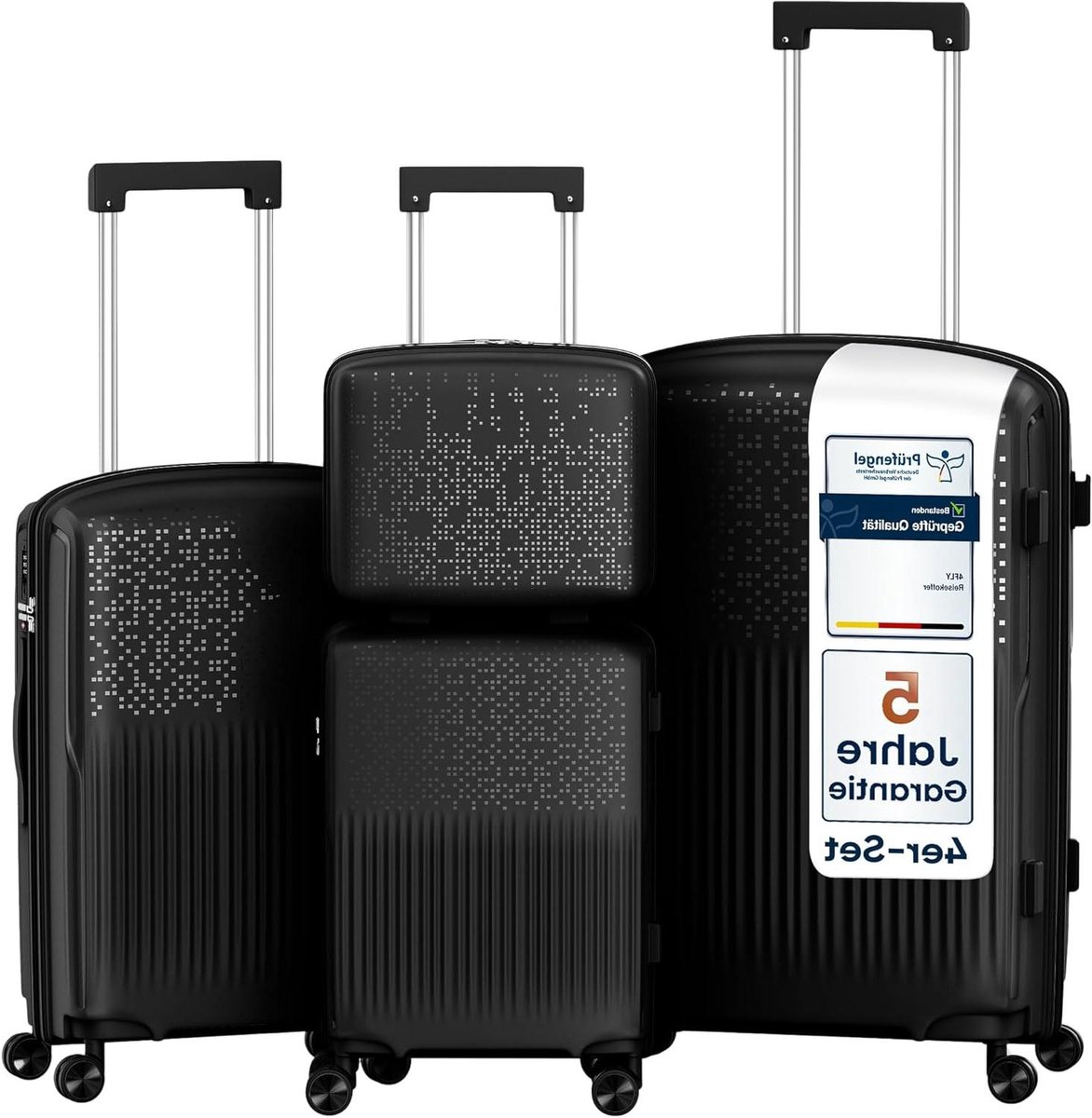 Reis Koffer Set - Bagage Trolley - Reizen en Vakantie - Lichtgewicht PP Hard Shell - Set van 4 - Zwart