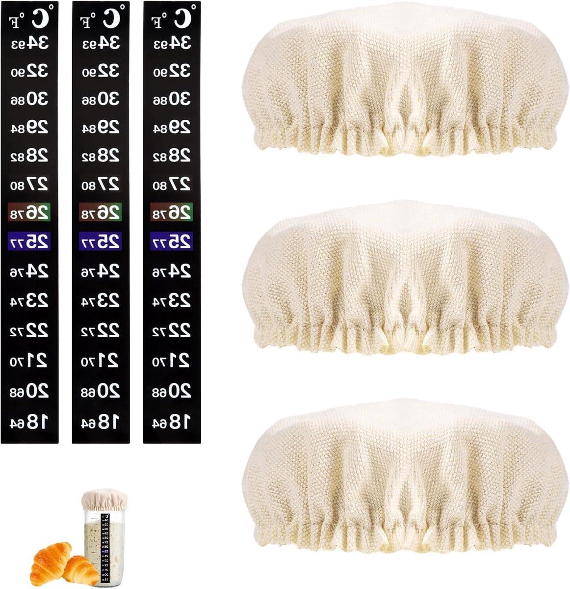 Vervangende Zuurdesem Starter Kit - Broodbak Accessoires - Zuurdesem Fermenteren - Ademende Stoffen Deksel - Pot 7.6-10.16cm - Niet gespecificeerd