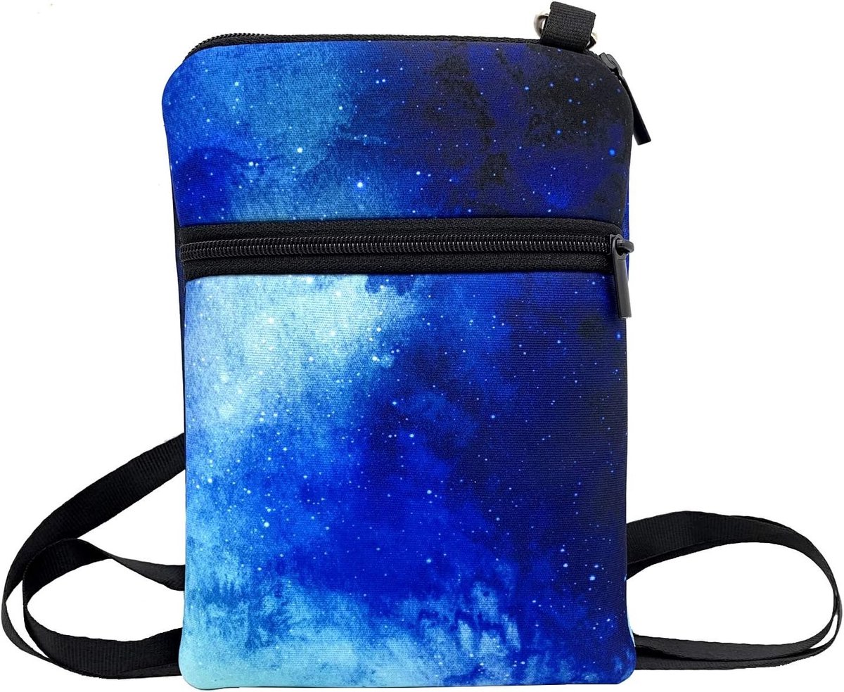 Kleine Schattige Dames Crossbody Telefoon Tas met Schouderband voor iPhone en Samsung, Blauw, Handtas, Wallet