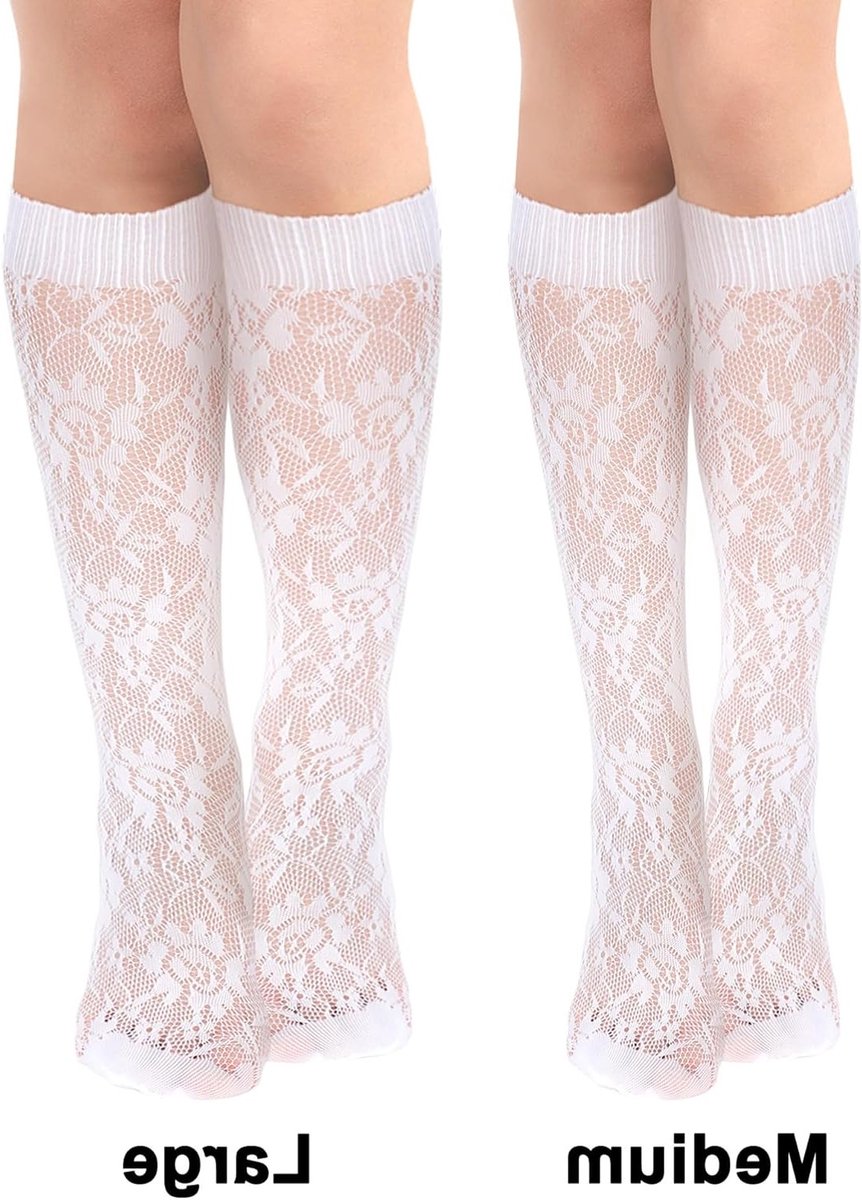 4 Paar Vrouwen Visnet Kousen tot de Knie, Hollow Calf Sokken, Comfortabele en Ademende Basic Kousen