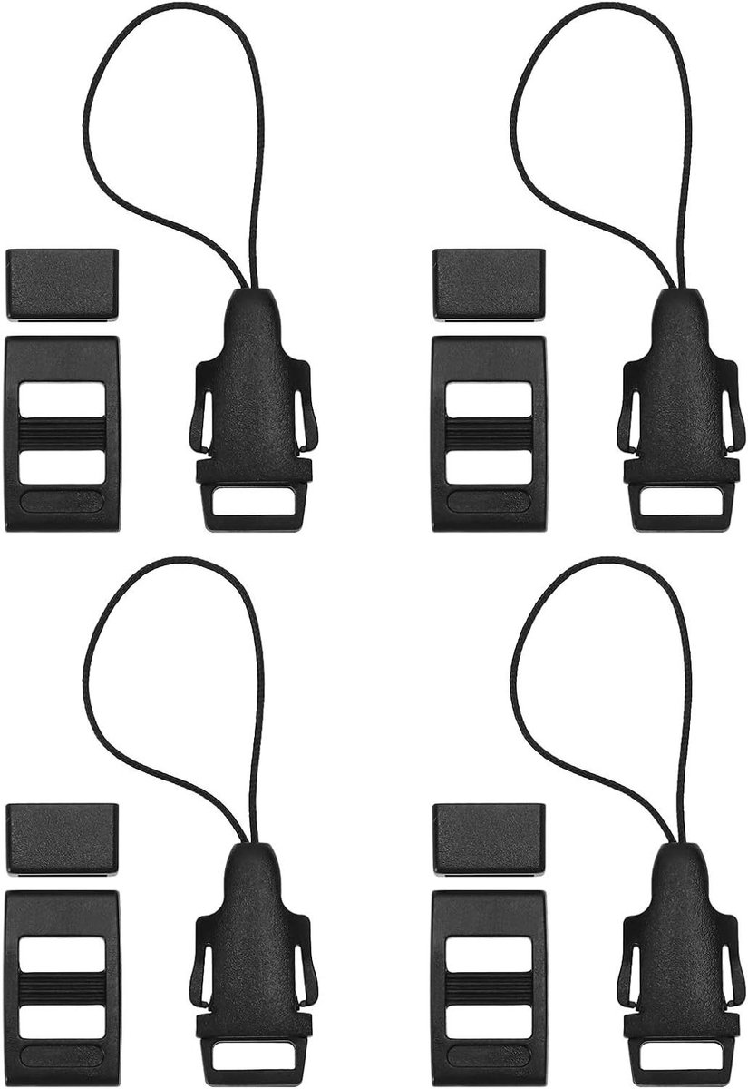 Camera riem adapters - Snelsluiting clips - Camera veilig dragen - Universele pasvorm - 2 sets - Zwart