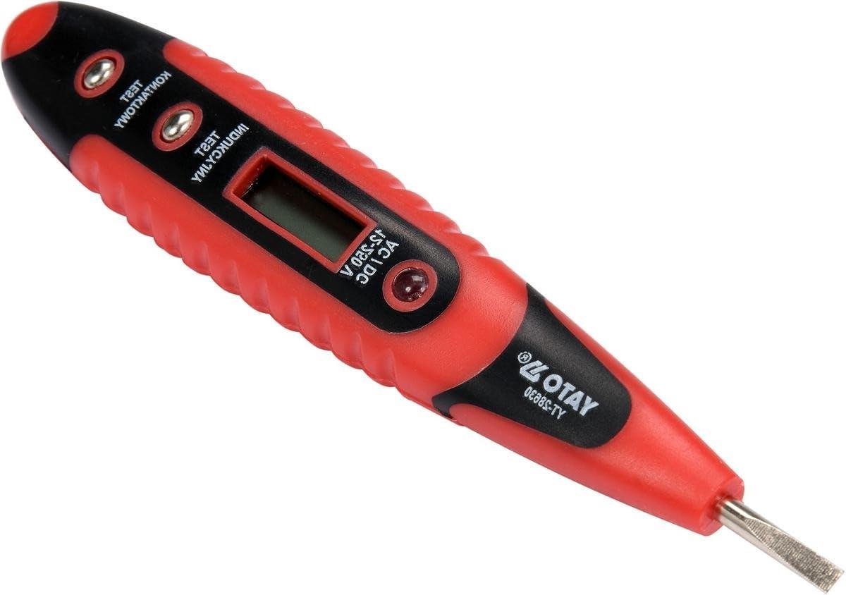 Digitale spanningstester - Spanningszoeker meter - Elektra controleren - AC/DC 12-250V - 198 cm - Zwart