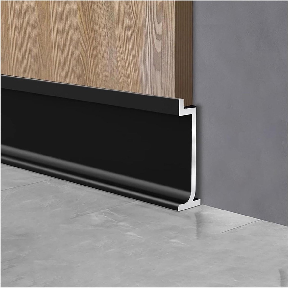 Metalen Plinten - Muur Decoratie - Moderne Woning - Onzichtbare Installatie - 4x 125 cm - Aluminium
