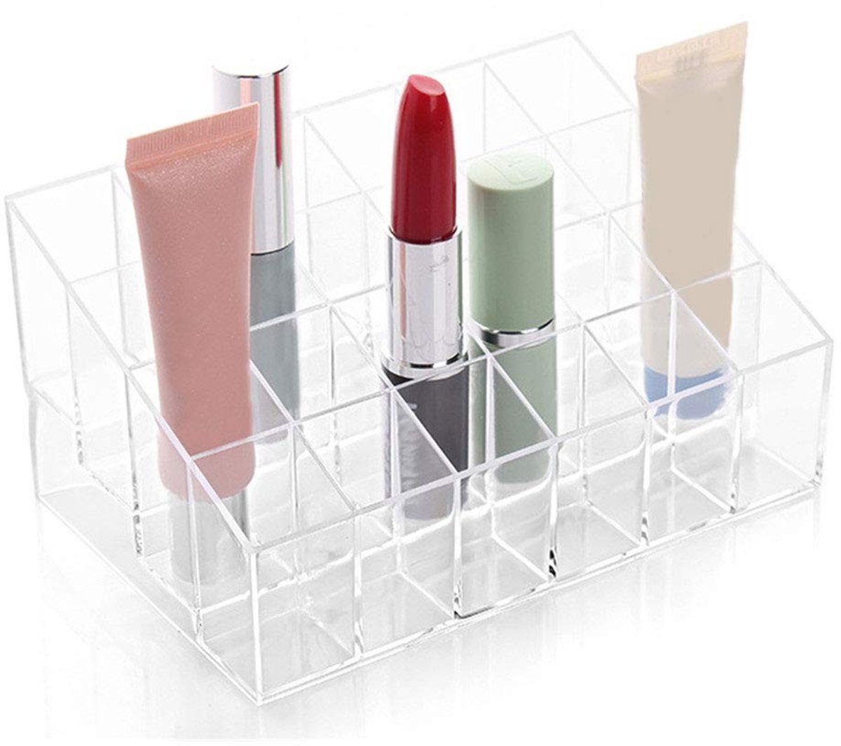 TRIXES Lipstick Houder Transparant - 24 Compartimenten - Make-up Organizer
