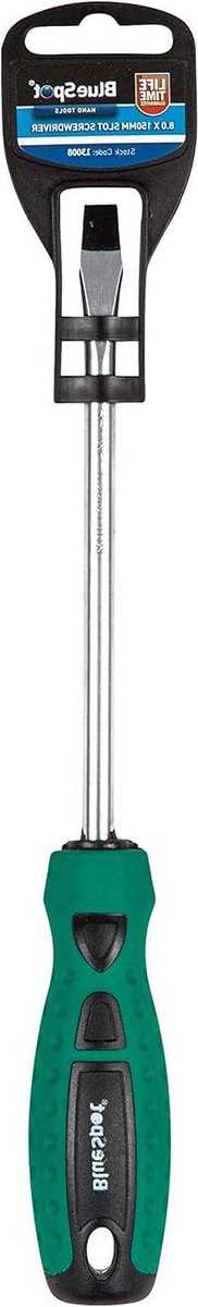 Sleufschroevendraaier - Platte schroevendraaier - Klus Klussen - Magnetische tip - 8.0 x 150 mm - Groen