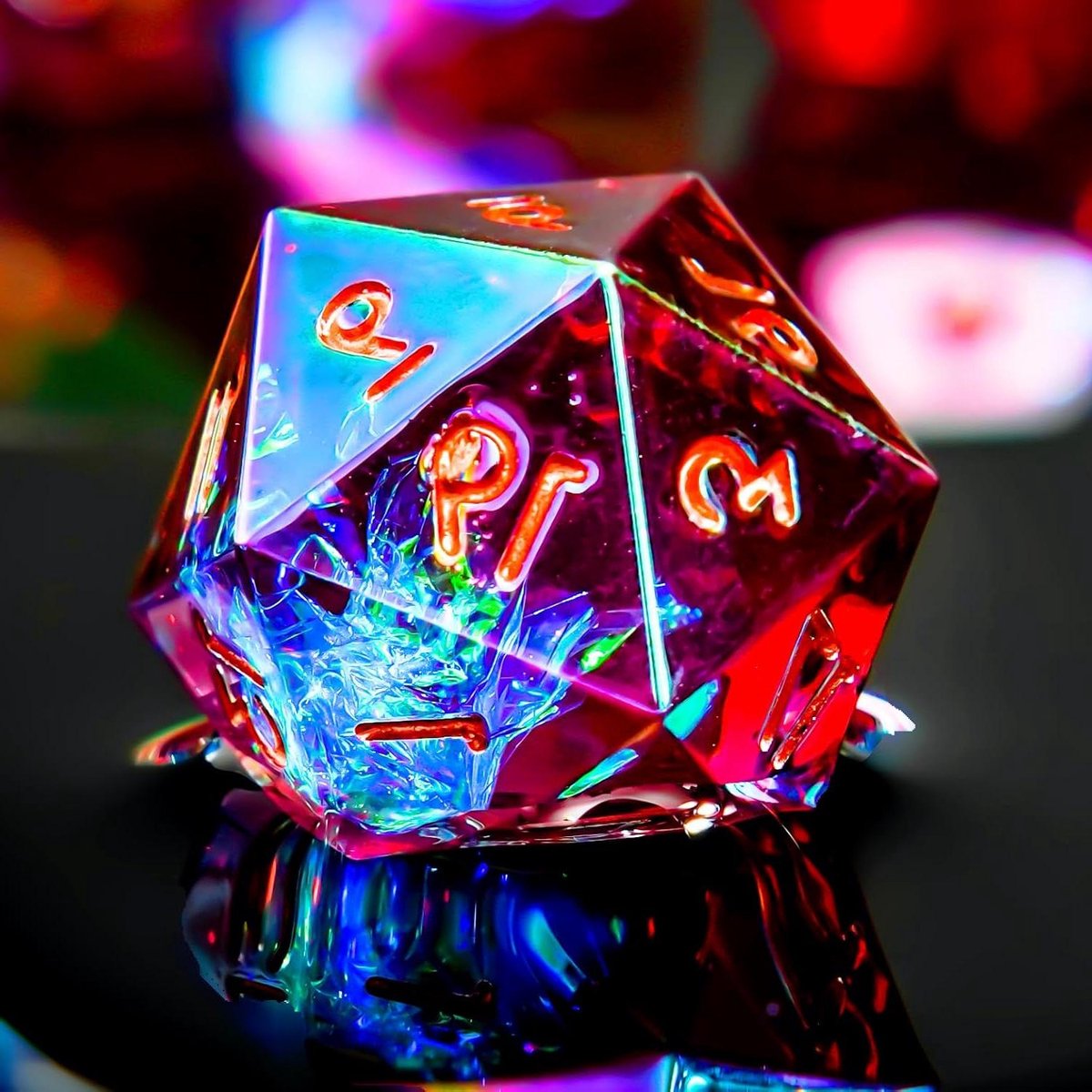 Veelvlaks Dobbelstenen - RPG Dobbelstenen - Tafelspellen Spelen - Scherpe Randen - 7 Delig - Regenboog Zonsondergang