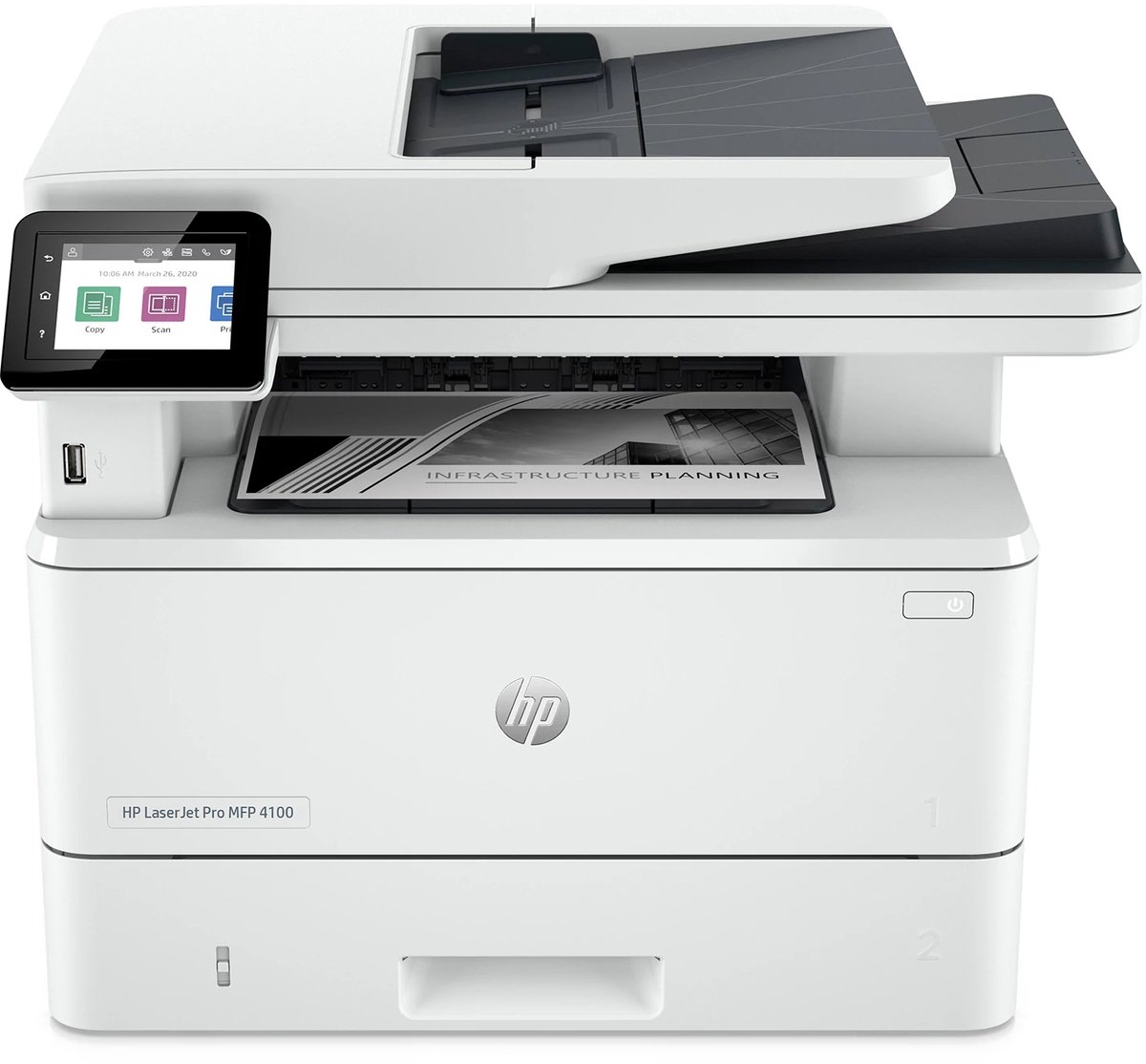 HP LaserJet Pro 4102fdn Multifunction Zwart-wit Printer, Alleen Ethernet; Kopieerapparaat, scanner