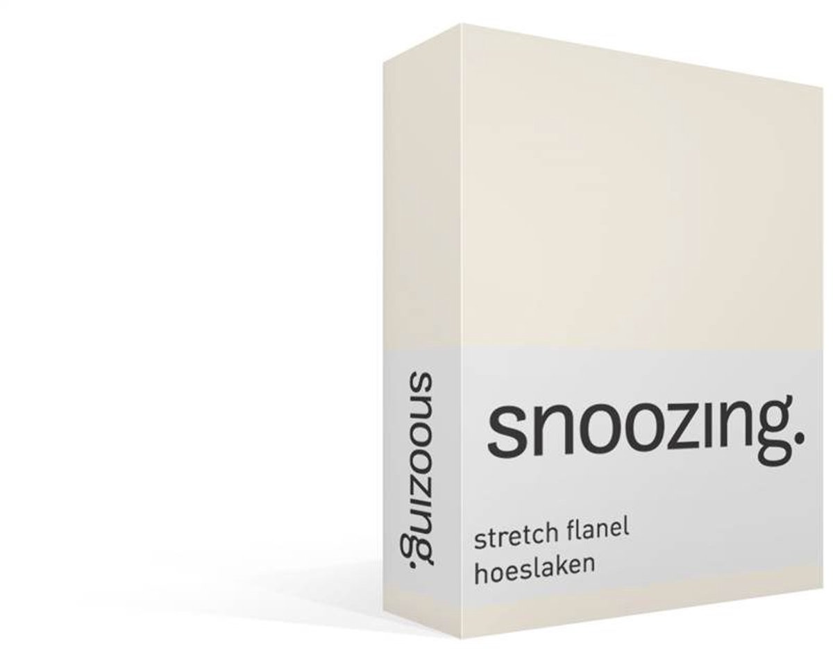 Snoozing stretch flanel hoeslaken - Tweepersoons - Ivoor