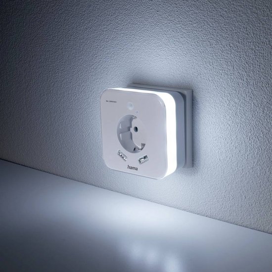 Hama Led-nachtlampje Met Stopcontact 2 USB-uitgangen Bewegings- En Lichtsensor van Hama — afbeelding 2