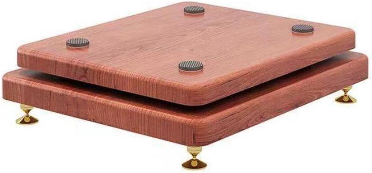 Subwoofer Stand - Luidspreker Basis - Geluid Verbeteren - Koperen Spike Voeten - 35 x 35 x 8 cm - Zwart