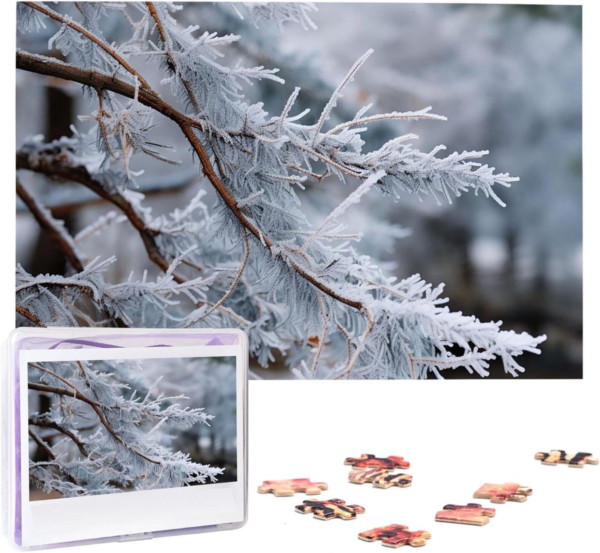 Houten Puzzel - Foto Puzzel - Ontspanning Thuis - Gepersonaliseerd Ontwerp - 1000 Stukjes - Sneeuwlandschap